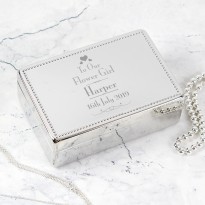 Personalised Decorative Wedding Flower Girl Jewellery Box