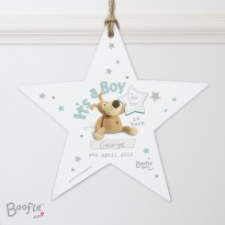 Personalised Boofle Its a Boy Wooden Star Decoration & Keepsake