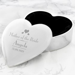Personalised Decorative Wedding Mother of the Bride Heart Trinket Box