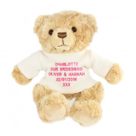Personalised Pink Teddy Message Bear