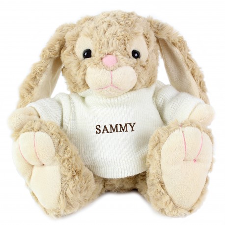 Personalised Name Only Bunny - Brown Embroidery