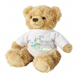 Personalised Blue Church Message Bear with T-Shirt