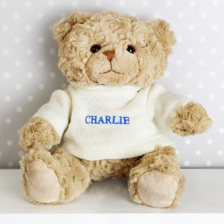 Personalised Blue Name Only Teddy Bear