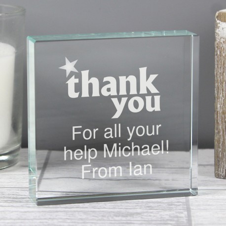 Personalised Thank you Large Crystal Token