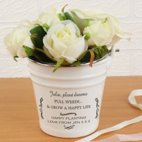 Personalised Antique Scroll Porcelain Bucket